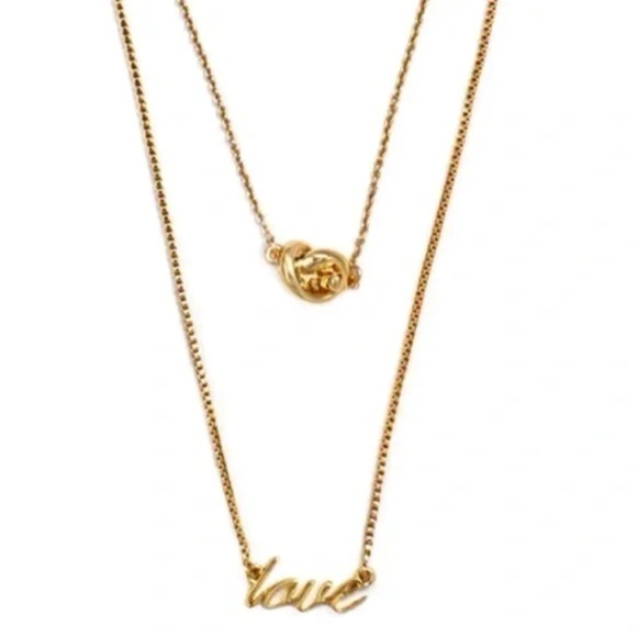 kate spade Jewelry - KATE SPADE • Gold Like A Charm Love Knot Double Layer Necklace